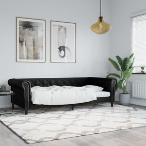 Schwarzes Tagesbett 80x200 cm Kunstleder