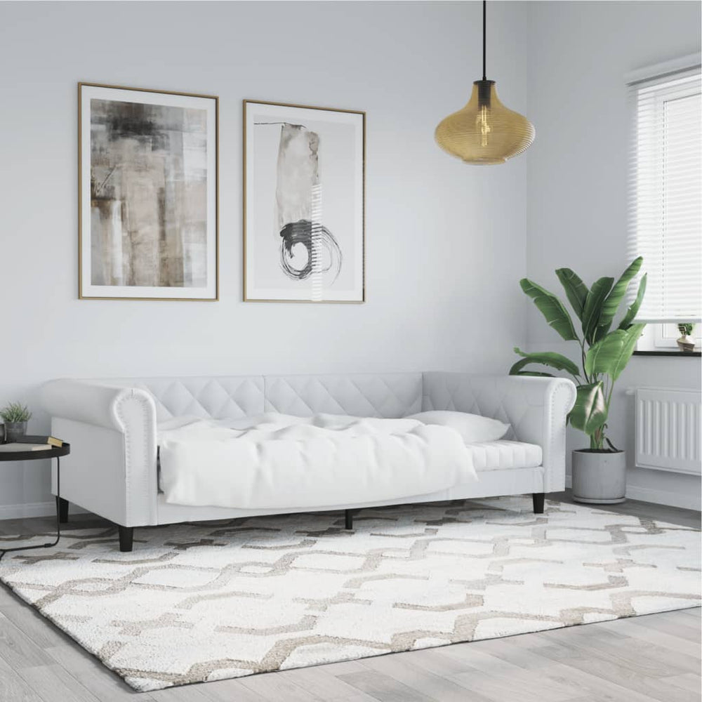 Tagesbett Weiß 80x200 cm Kunstleder