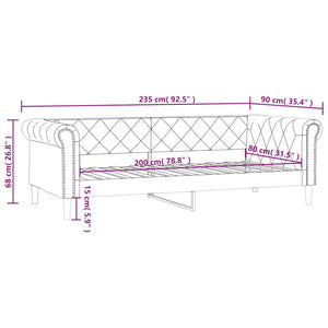 Tagesbett 80x200 cm Cappuccino-Braun Kunstleder