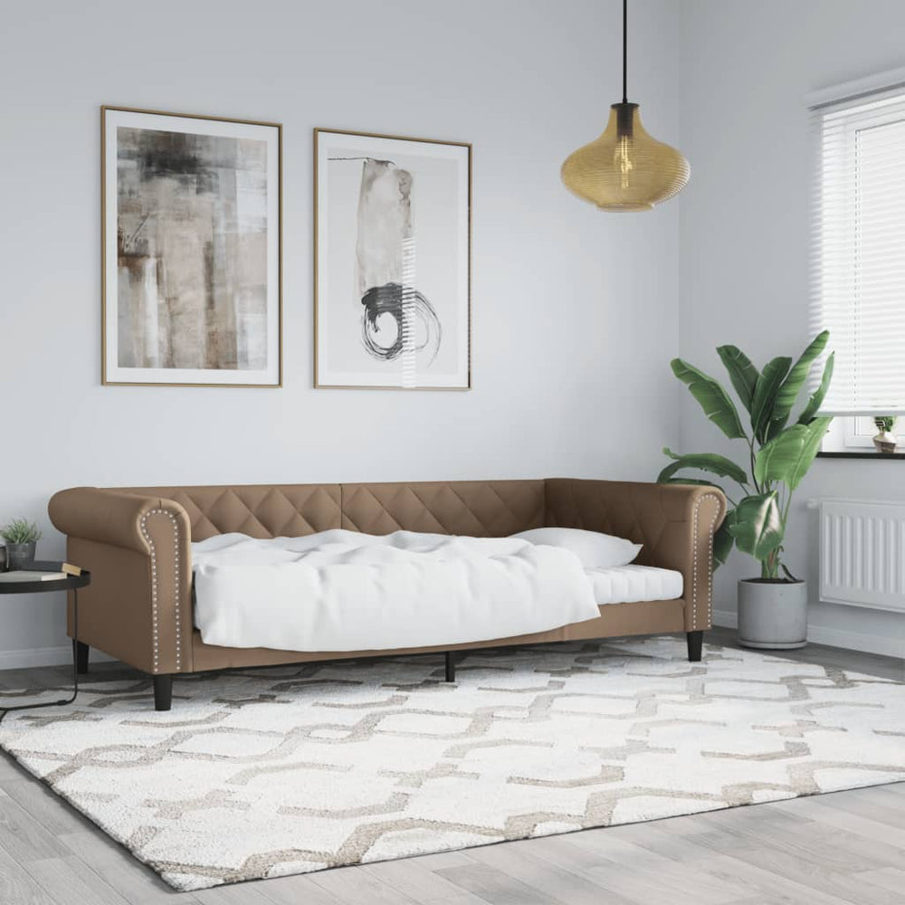 Tagesbett 80x200 cm Cappuccino-Braun Kunstleder