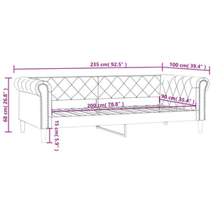 Tagesbett Creme 90x200 cm Kunstleder