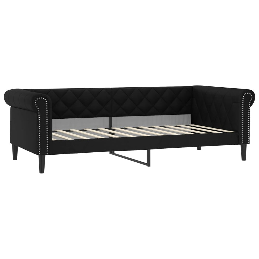 Schwarzes Tagesbett 100x200 cm Kunstleder