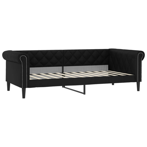 Schwarzes Tagesbett 100x200 cm Kunstleder