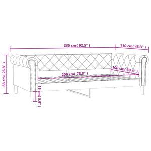 Schwarzes Tagesbett 100x200 cm Kunstleder