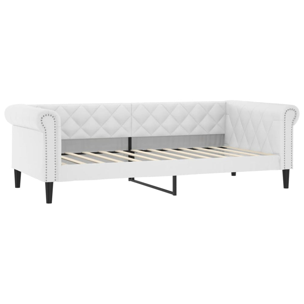 vidaXL Lit de repos Blanc 100x200 cm Similicuir