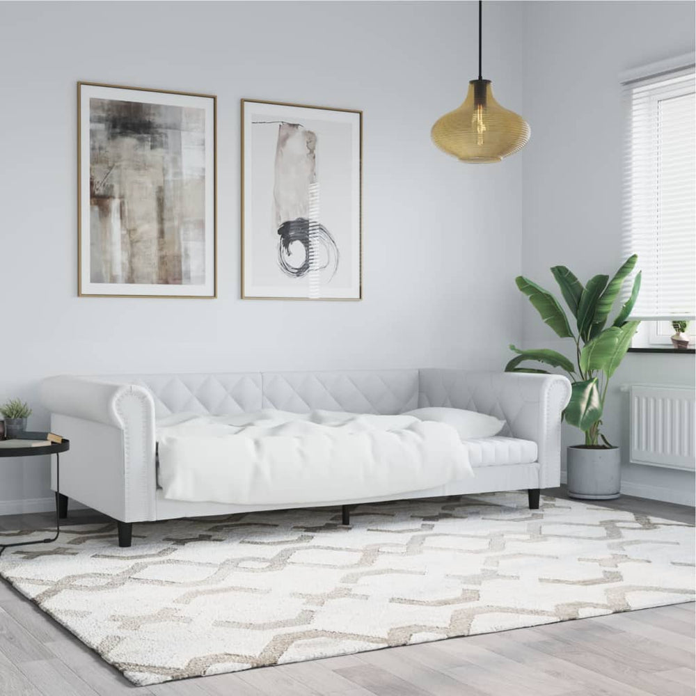 vidaXL Lit de repos Blanc 100x200 cm Similicuir
