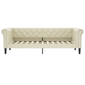 Tagesbett Creme 100x200 cm Kunstleder