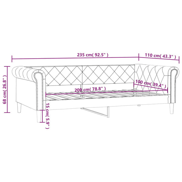 Tagesbett Cappuccino-Braun 100x200 cm Kunstleder