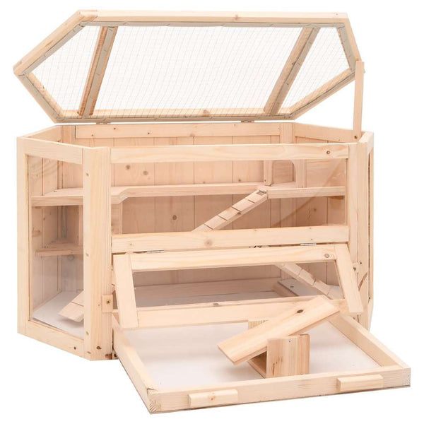 Hamsterkäfig 80x40x43 cm Massivholz Tanne
