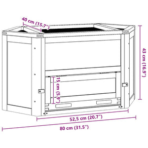 Hamsterkäfig 80x40x43 cm Massivholz Tanne