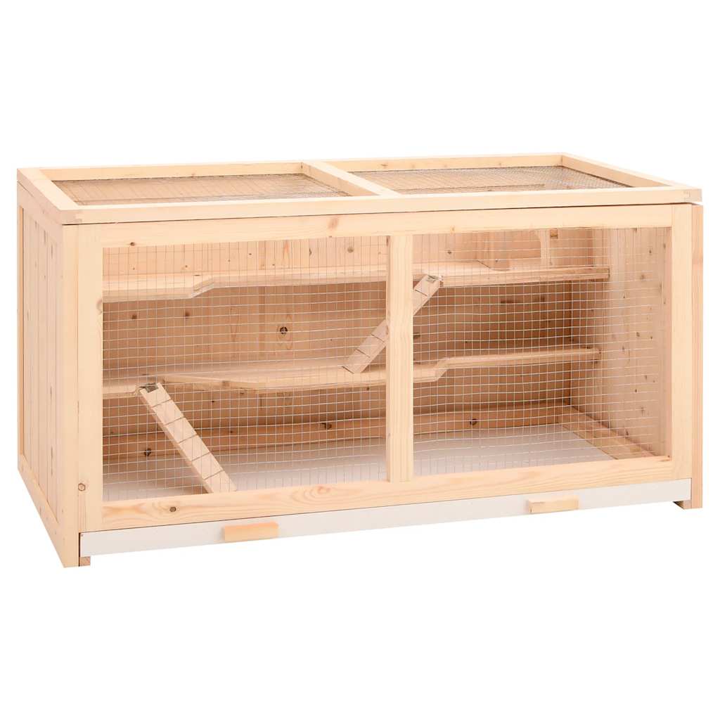 Hamsterkäfig 104 x 52 x 54 cm Massivholz Tanne