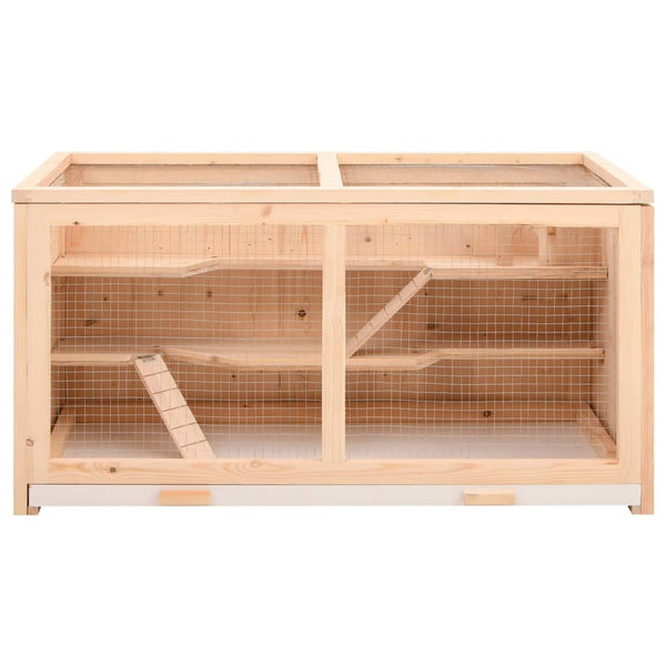 Hamsterkäfig 89,5x45x45 cm Massivholz Tanne