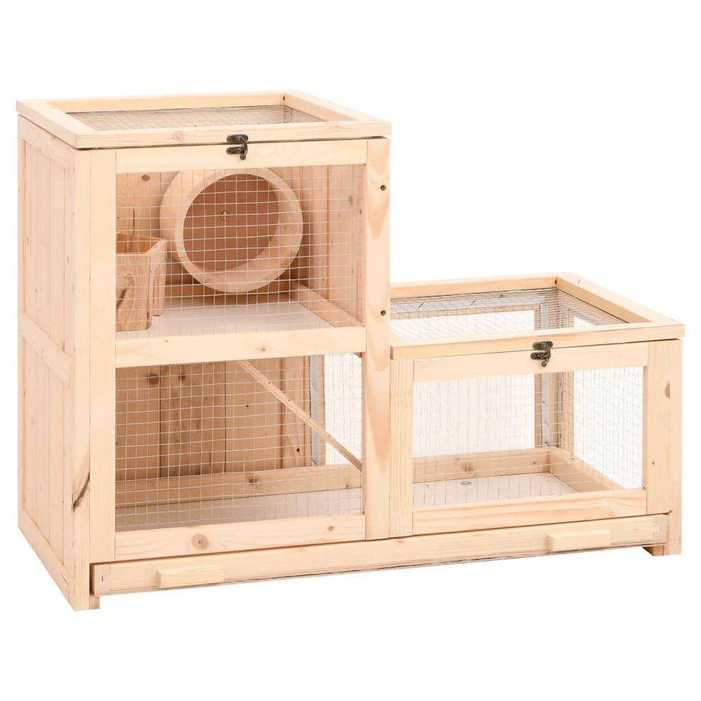 Hamsterkäfig 81x40x60 cm Massivholz Tanne