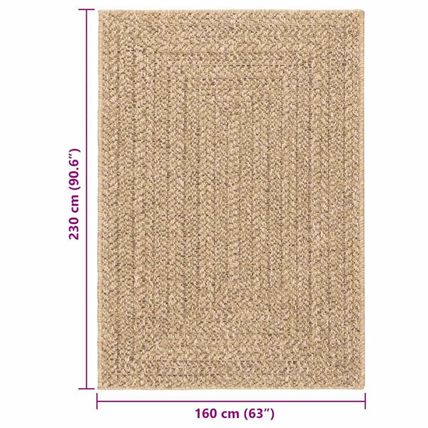 Jute-Optik Teppich 160x230 cm für Innen & Außen