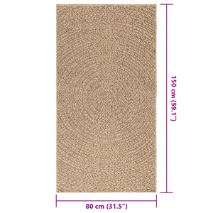 Jute-Optik Teppich 80x150 cm für Innen & Außen
