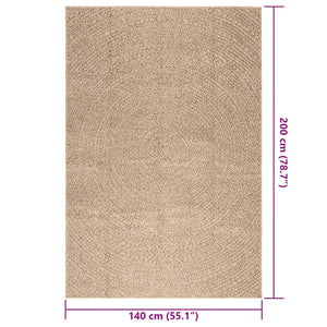Jute-Optik Teppich 140x200 cm für Innen & Außen