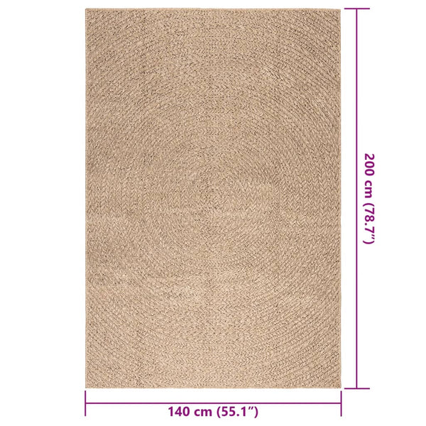 Jute-Optik Teppich 140x200 cm für Innen & Außen