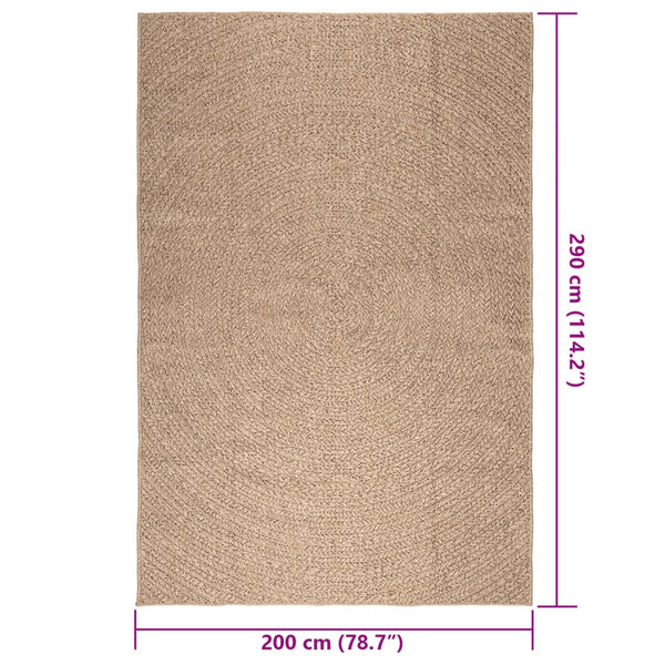 vidaXL Tapis ZIZUR 200x290 cm Aspect jute Intérieur et extérieur