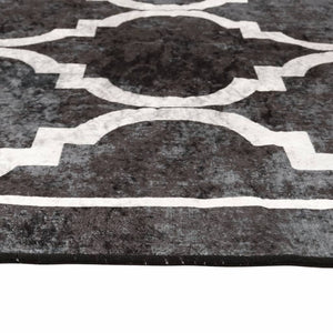 Teppich Waschbar Schwarz und Weiß 80x150 cm