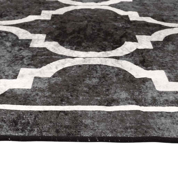 Teppich Waschbar Schwarz und Weiß 160x230 cm