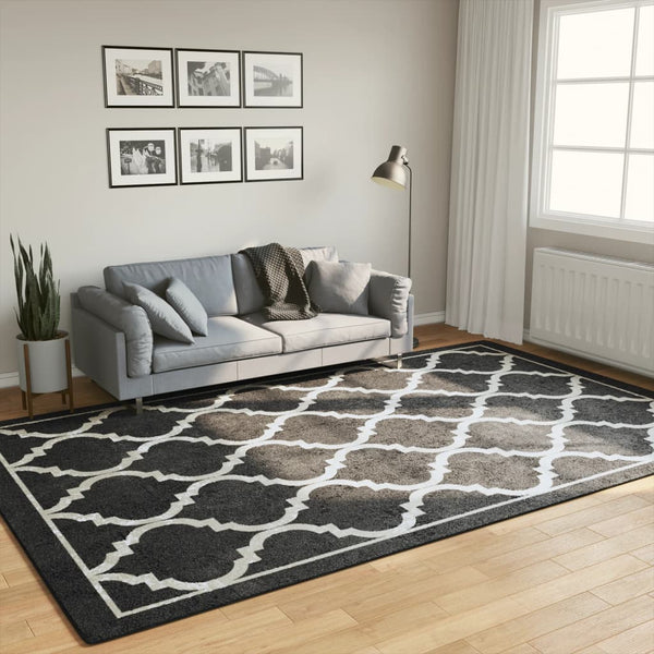 Teppich Waschbar Schwarz und Weiß 190x300 cm