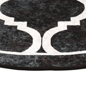 Teppich Waschbar Schwarz und Weiß Ø 120 cm