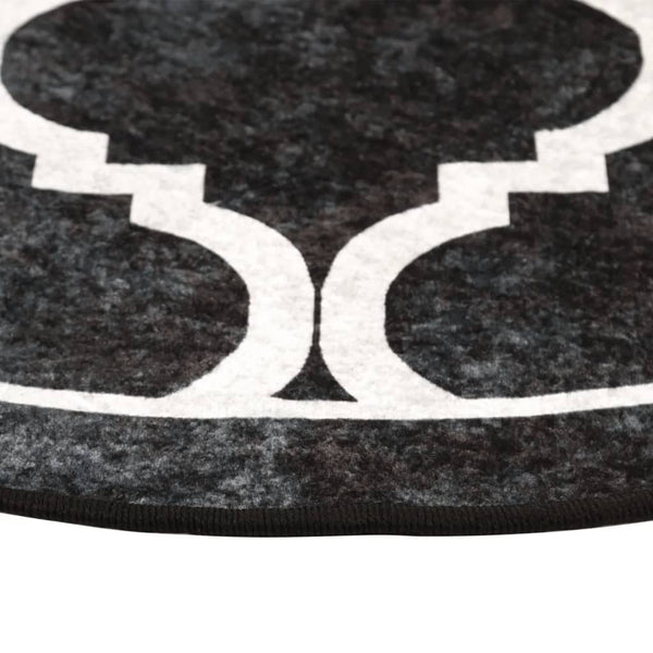 Teppich Waschbar Schwarz und Weiß Ø 120 cm
