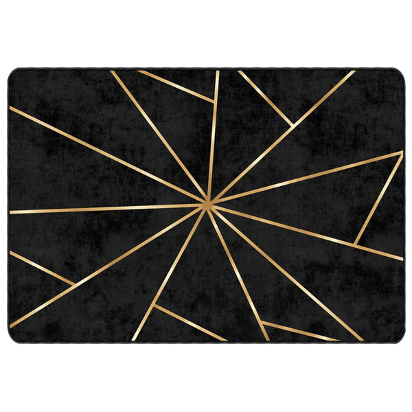 Teppich Waschbar Schwarz und Golden 120x180 cm