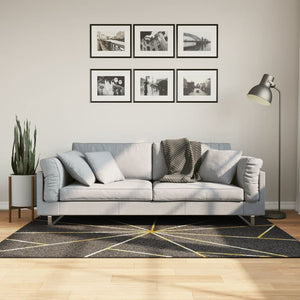 Teppich Waschbar Schwarz und Golden 120x180 cm