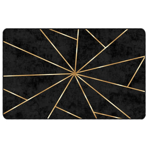 Teppich Waschbar Schwarz und Golden 190x300 cm