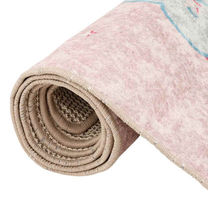 Kinderteppich Rosa 160x230 cm Einhorn Waschbar