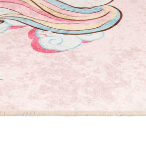 Kinderteppich Rosa 160x230 cm Einhorn Waschbar