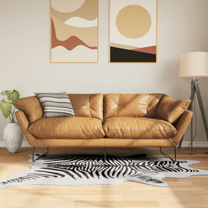 Teppich Schwarz Weiß 120x170 cm Zebramuster Waschbar