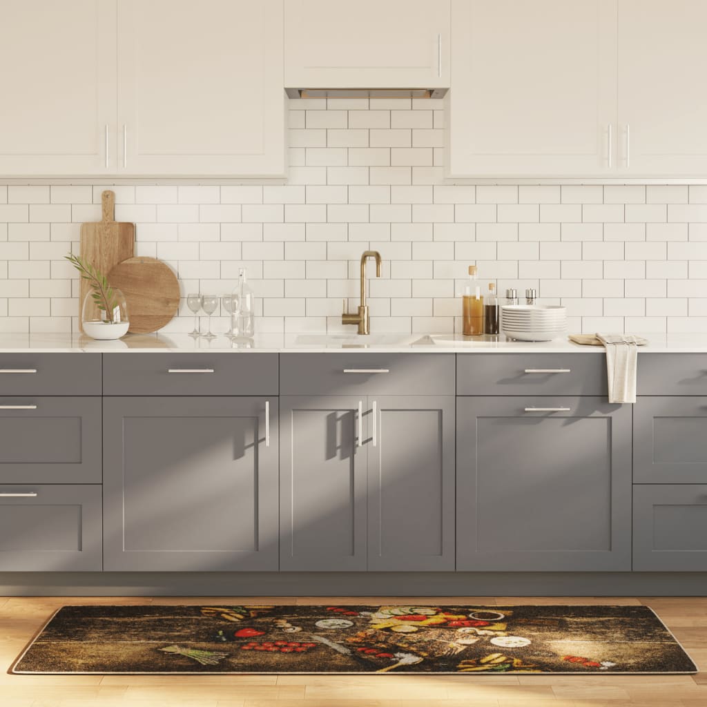 Küchenteppich Mehrfarbig 60x180 cm Waschbar