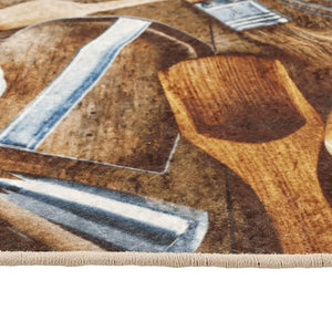Küchenteppich Mehrfarbig 60x180 cm Waschbar