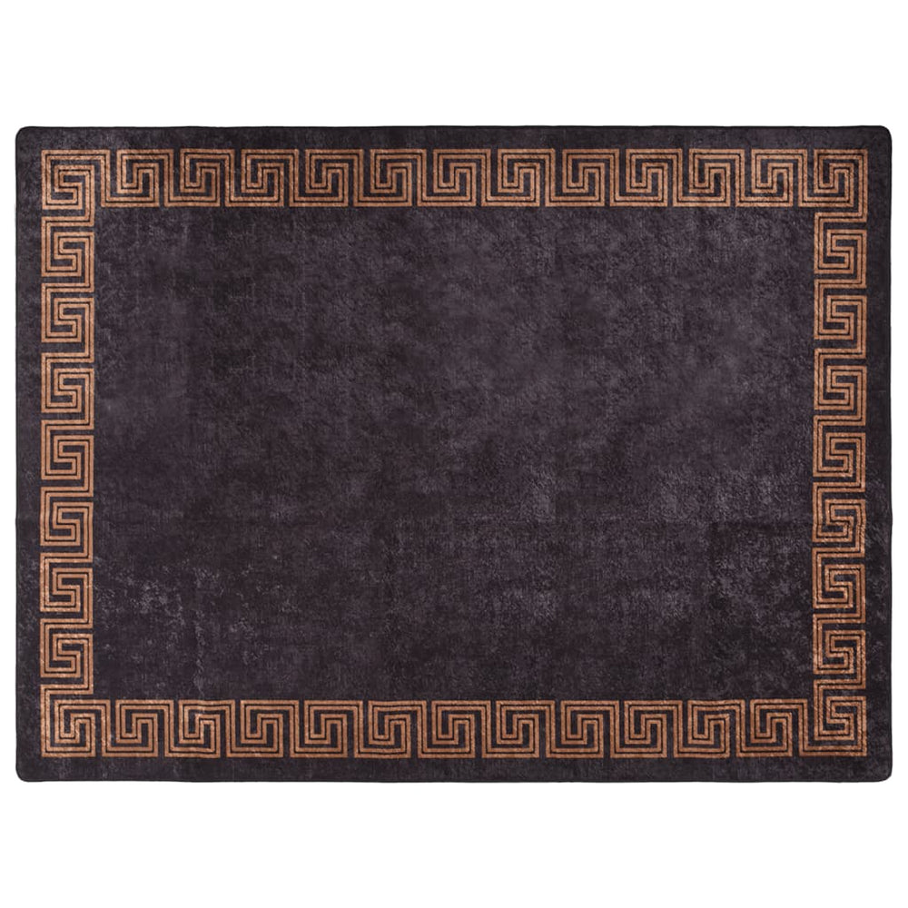 Teppich Waschbar Schwarz und Golden 400x300 cm