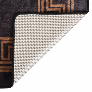 Teppich Waschbar Schwarz und Golden 400x300 cm