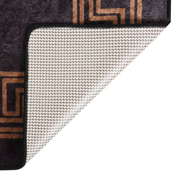 Teppich Waschbar Schwarz und Golden 400x300 cm