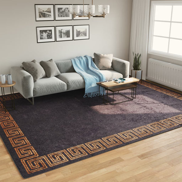 Teppich Waschbar Schwarz und Golden 400x300 cm