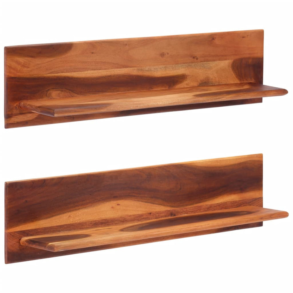 vidaXL Étagères murales 2 pcs 112x20x26 cm Bois d'acacia massif