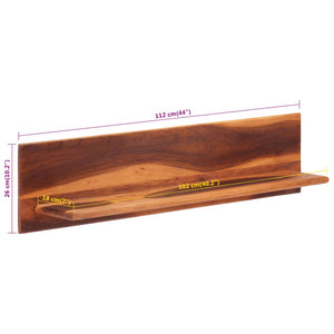 Wandregale Akazie Massivholz 112cm 2er Set