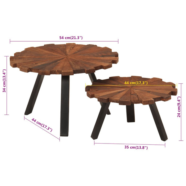 Couchtische 2er Set Altholz & Eisen