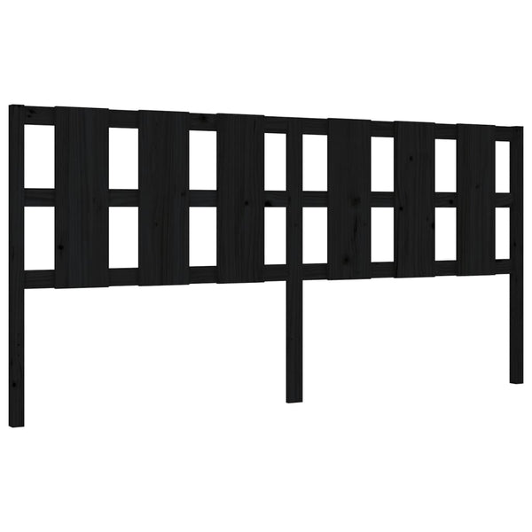 Massivholzbett Schwarz 180x200 cm mit Kopfteil