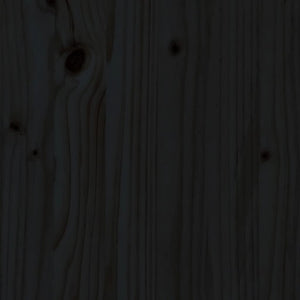 Massivholzbett Schwarz 180x200 cm mit Kopfteil