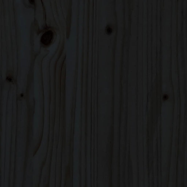 Massivholzbett Schwarz 180x200 cm mit Kopfteil