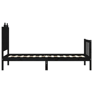 Massivholzbett Schwarz 90x190 cm