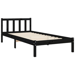 Massivholzbett Schwarz 90x190 cm