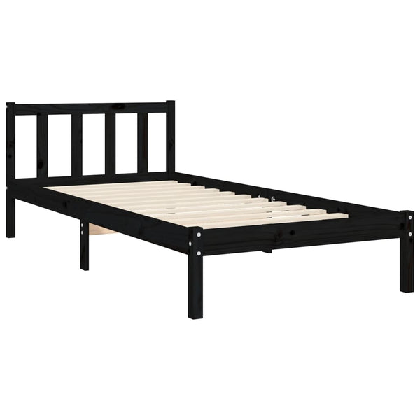Massivholzbett Schwarz 90x190 cm