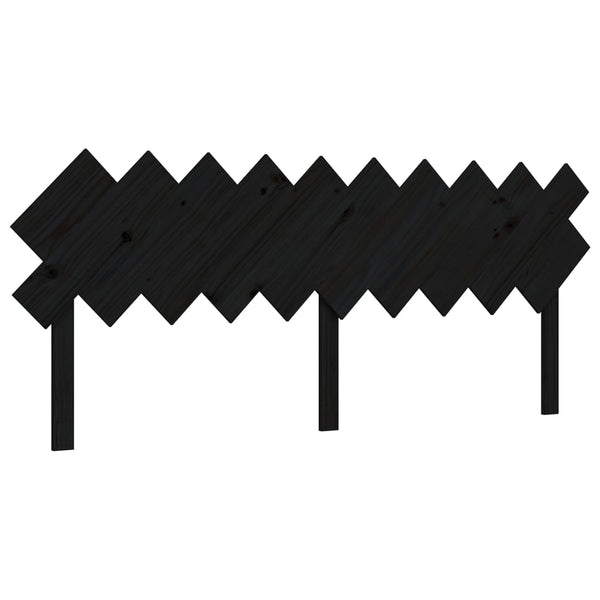 Massivholzbett Schwarz 200x200 cm mit Kopfteil