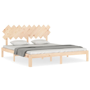 vidaXL Lit en bois massif avec tête de lit